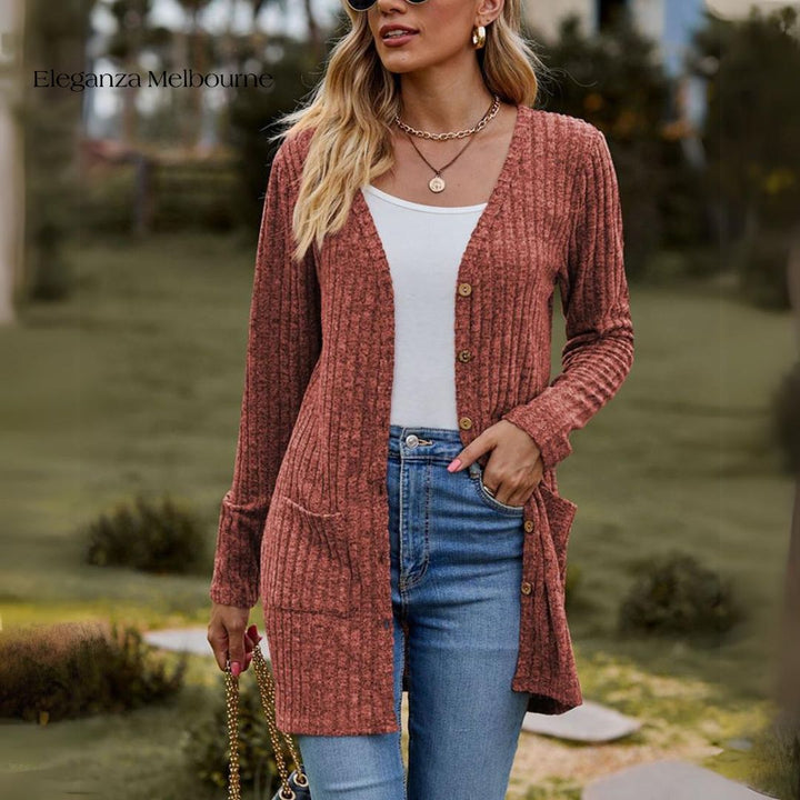 Rosie Ribbed Solid Long Sleeves Jacket