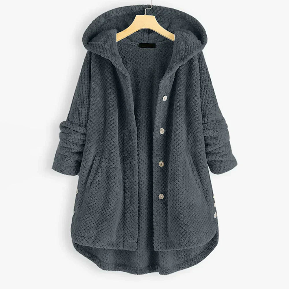 CECILY | HOODED RIBBED COAT