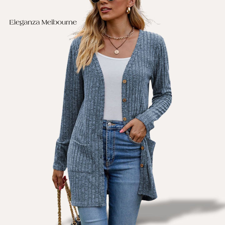 Rosie Ribbed Solid Long Sleeves Jacket