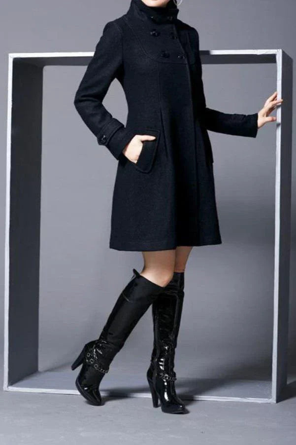 NAOMI | ELEGANT WOOL HOODED COAT