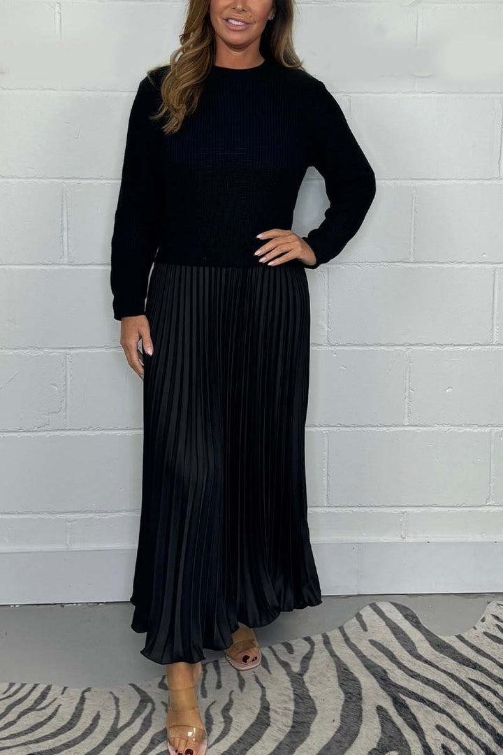 ALANA | ELEGANT LONG SWEATER WITH PLEATED SKIRT