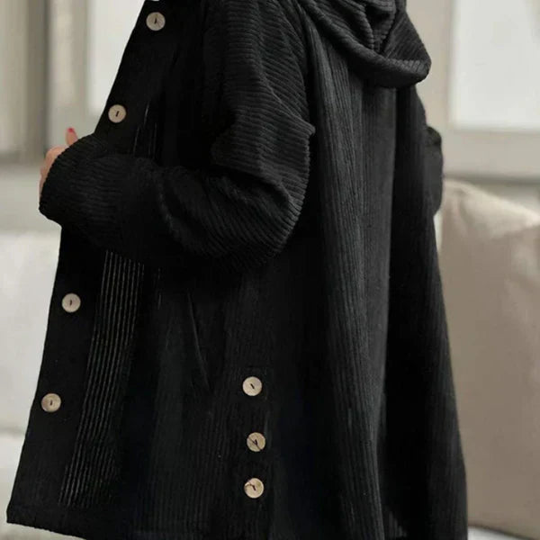 CECILY | HOODED RIBBED COAT